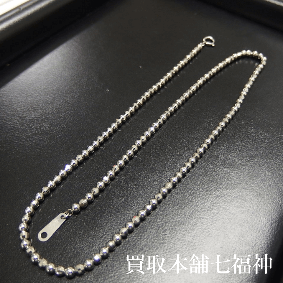 Pt850 ミラーボール カットボールチェーンネックレスの買取事例