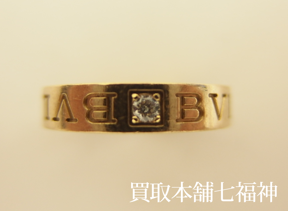 BVLGARI(ブルガリ) K18YG 1Pダイヤモンド ダブルロゴリングの買取事例