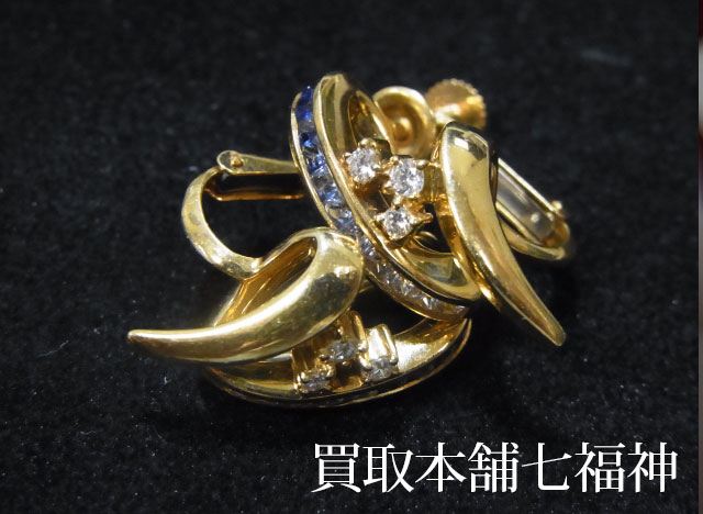 K18 マルチストーン付 イヤリングの買取事例