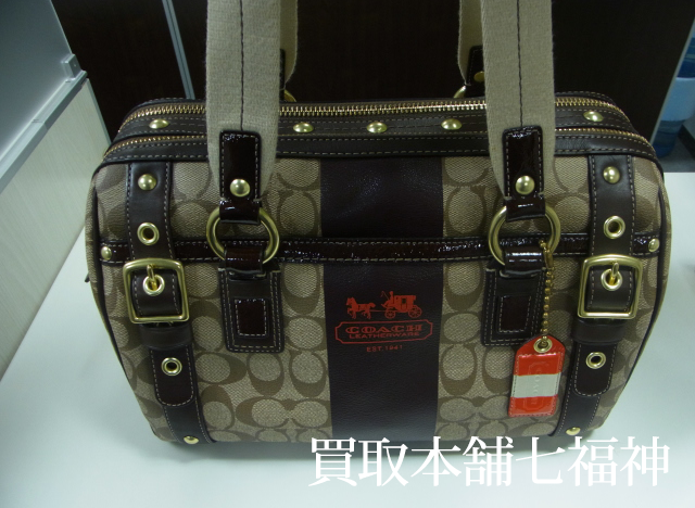COACH(コーチ) シグネチャーヘリテージストライプ ミニボストンバッグの買取事例