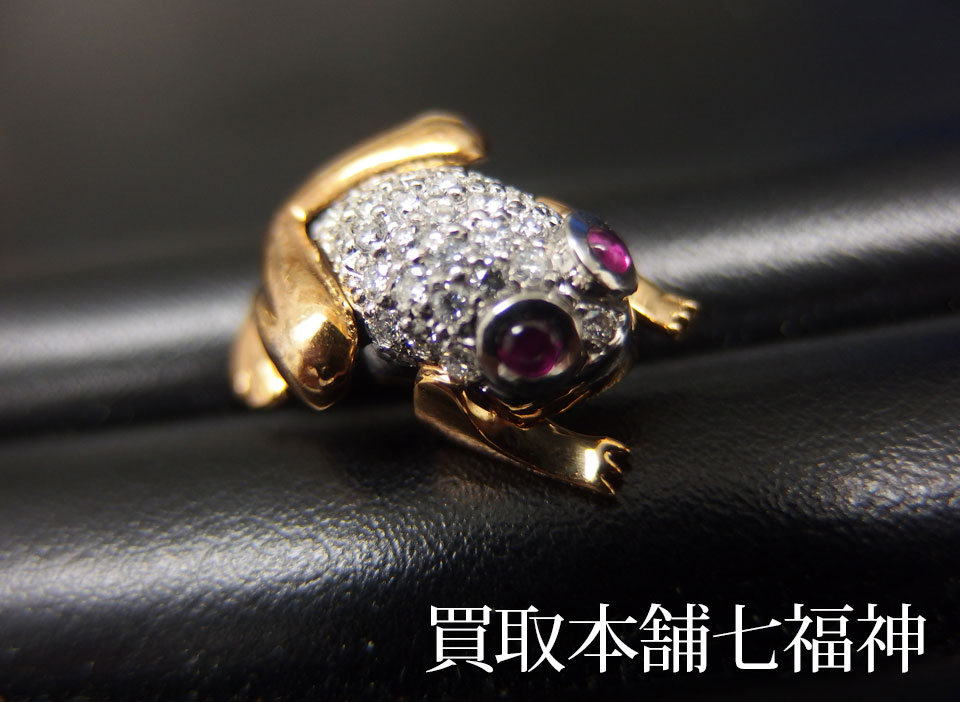 Pt900/K18 ルビー0.119ct ダイヤモンド0.36ct付タイタックの買取事例