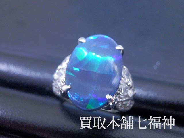 Pt900 ブラックオパール6.62ctダイヤモンド1.4ct リングの買取事例