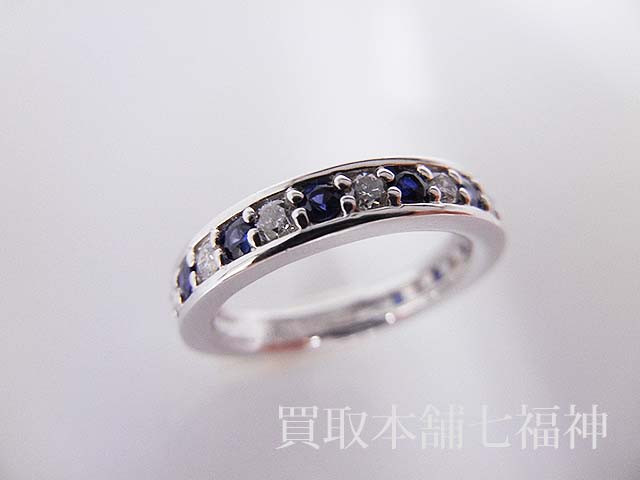Pt900 プラチナ メレダイヤ・サファイア付きリングの買取事例