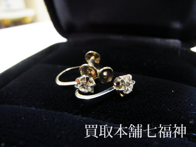 Pt850 プラチナ メレダイヤ付きイヤリングの買取事例