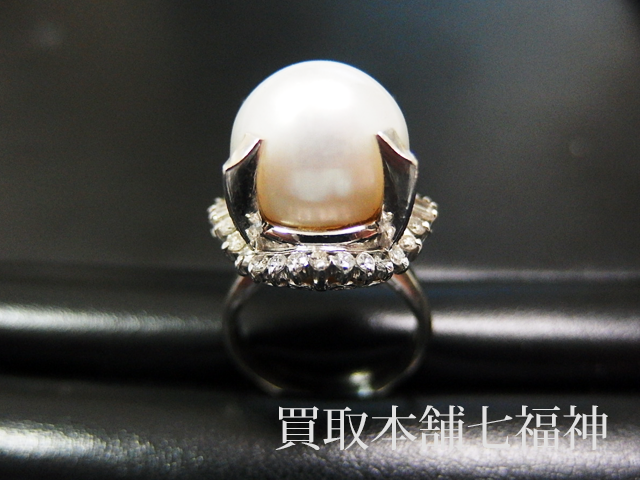 Pt900 パール/ダイヤ付リングの買取事例