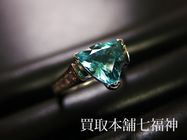 Pt900 パライバトルマリン1.441ct メレダイヤ付きリングの買取事例