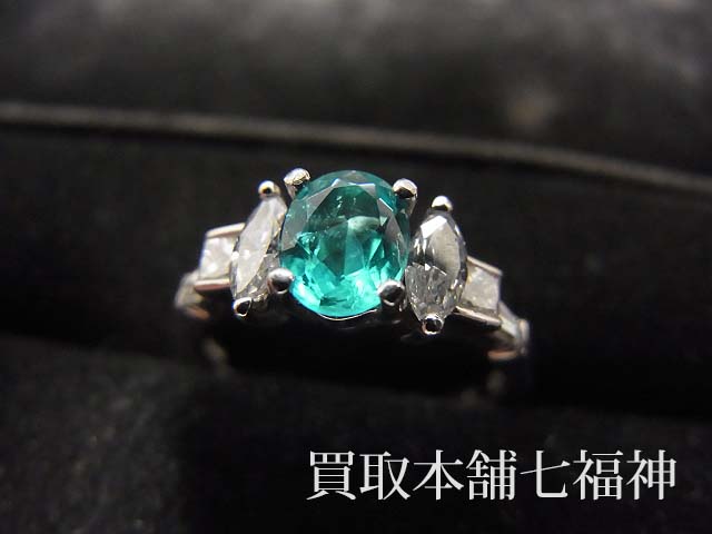 Pt900 パライバトルマリンリング 0.478ctダイヤ付の買取事例