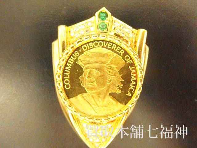 K21.6 ジャマイカ 100ドル コロンブス金貨 ペンダントトップ