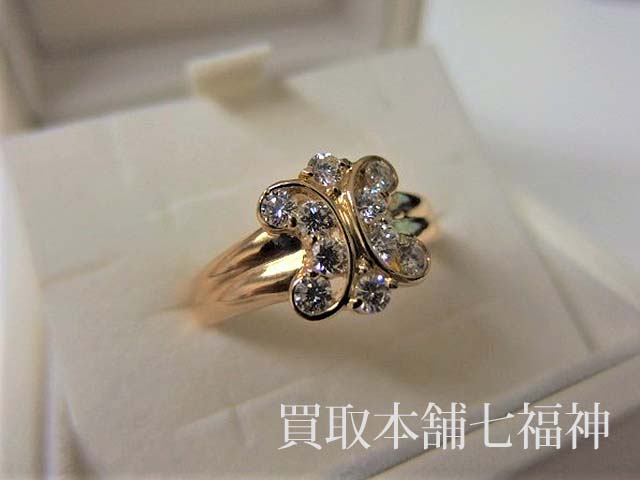 セリーヌ 750YG(K18) ブラゾンモチーフ メレダイヤモンド0.62ct リングの買取事例