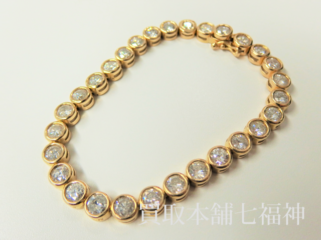 K18 ダイヤモンドテニスブレスレット 10.02ctの買取事例