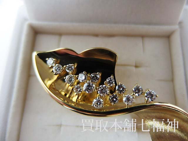 K18 メレダイヤモンドブローチ 0.72ctの買取事例