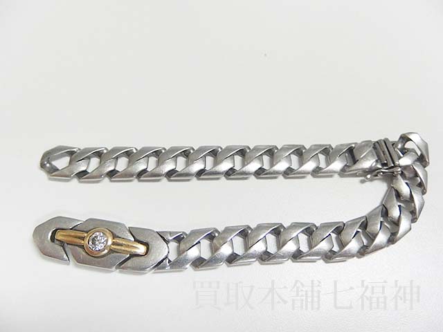 K18/Pt850 ダイヤ付ブレスレット0.15ctの買取事例