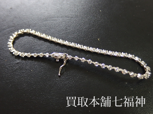 K18WG ダイヤモンド2.00ctテニスブレスレットの買取事例