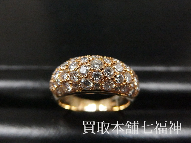 K18 合計1.5ct相当 メレダイヤモンド パヴェ（Pave）リングの買取事例