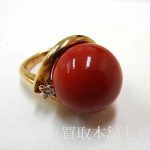 【買取相場100,000~135,000円】K18 15mm珊瑚リングの買取事例 【買取相場100,000~135,000円】K18 15mm珊瑚リングの買取事例