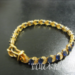 【買取相場120,000～150,000円】K18 サファイア 8.82ct ブレスレットの買取事例