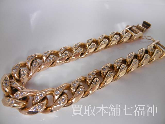 K18 プチ天然ダイヤ付　ブレスレット　最終価格 ブレスレット レディース 18K クロス ダイヤモンド ダイヤモンド
