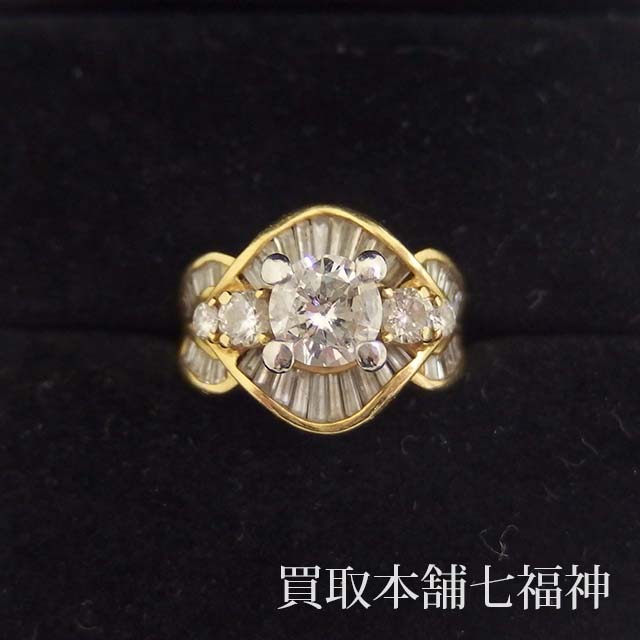 買取相場130,000～150,000円】K18/Pt900 ダイヤモンド1.005ct(中石