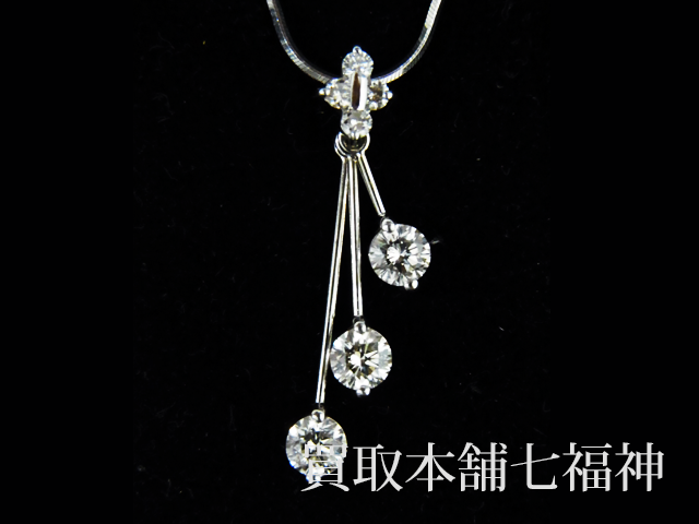 買取相場115,000～135,000円】K18WG ダイヤ1.05ct トリロジー