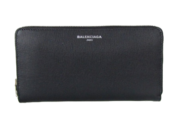バレンシアガの黒い長財布