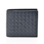 Bottega Veneta ボッテガ・ヴェネタ 二つ折財布 イントレチャート カーフ ネイビー