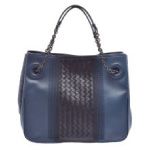 Bottega Veneta ボッテガ・ヴェネタ チェーンハンドバッグ イントレチャート ブルー