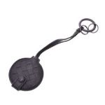 Bottega Veneta ボッテガ・ヴェネタ ミラー付キーリング カーフ ブラック イントレチャート