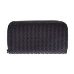 Bottega Veneta ボッテガ・ヴェネタ ラウンドファスナー長財布 イントレチャート ブラック