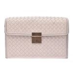 Bottega Veneta ボッテガ・ヴェネタ イントレチャート アイボリー カーフ ショルダーバッグ