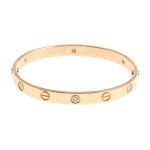 Cartier カルティエ ラブブレスレット YG/ハーフダイヤ
