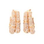 Cartier カルティエ バンブー 2連イヤリング ダイヤ YG