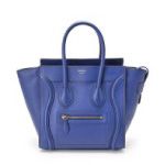 CELINE セリーヌ ラゲージ マイクロショッパー レザー 青