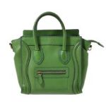 CELINE セリーヌ ラゲージ ナノショッパー カーフ 緑 G金具