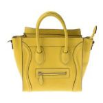 CELINE セリーヌ ラゲージ ナノショッパー カーフ シトロンイエロー