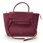 CELINE セリーヌ マイクロベルトバッグ レザー ボルドー ストラップ付