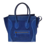 CELINE セリーヌ ラゲージ マイクロショッパー カーフ スエード 青