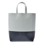 CELINE セリーヌ カバスモール ネイビー/グリーン カーフ トートバッグ