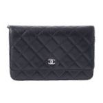 CHANEL シャネル マトラッセ チェーンウォレット キャビアスキン ブラック
