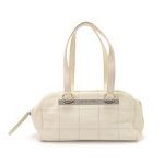CHANEL シャネル ミニボストンショルダーバッグ 白 ソフトキャビア