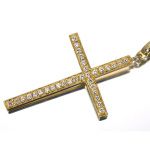 Chaumet ショーメ ダイヤモンド K18YG クロス ネックレス