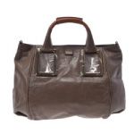 Chloe クロエ エテル 2WAYハンドバッグ グレー カーフ