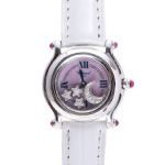 Chopard ショパール ハッピースポーツ ムーン&スター 4Pダイヤ ピンクシェル文字盤 SS