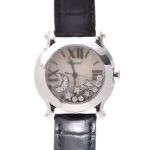 Chopard ショパール ハッピースポーツ SS 革 10Pダイヤ シェル文字盤