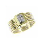 DAMIANI ダミアーニ スクエアフォルム 6Pダイヤモンド 7連リング