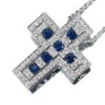 DAMIANI ダミアーニ ベルエポック MM サファイア ダイヤ K18WG クロス ネックレス