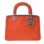 Dior ディオール ディオリッシモ ミニ カーフ オレンジ パープル SV金具