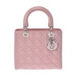 Dior ディオール レディディオール エナメル ピンク SV金具 ストラップ付