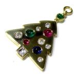 gimel ギメル ツリーモチーフ ペンダントトップ ダイヤ エメラルド ルビー サファイヤ