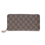 GUCCI グッチ GG柄 ラウンドファスナー長財布 PVC ベージュ