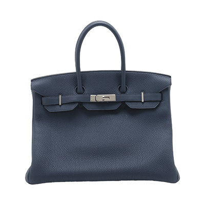 エルメス バーキン35 ルトゥルネ トゴ ブルーネイビー シルバー